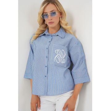 Camasa HiCCUP din poplin - albastru - bumbac