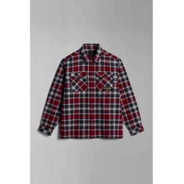 Camasa in carouri cu buzunare pe piept O-Twaites - Rosu/Alb/Negru