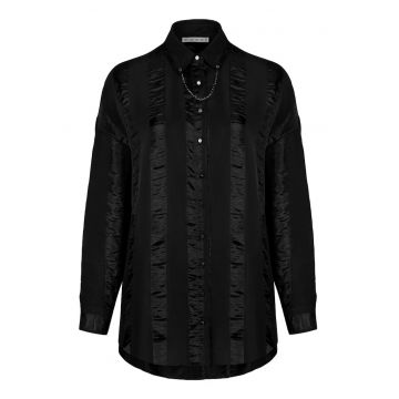 Camasa lejera cu aplicatie din lant - Negru