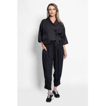 Camasa lejera cu model petrecut - Negru