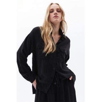 Camasa lejera din lyocell - Negru