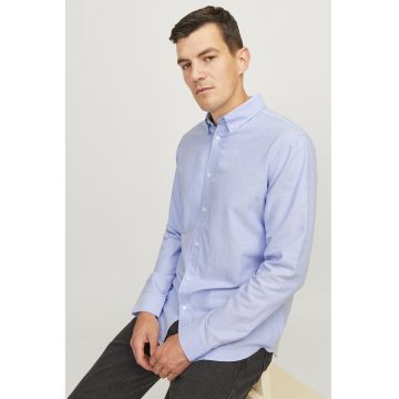 Camasa regular fit cu guler Oxford - Albastru