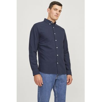 Camasa regular fit cu guler Oxford - Bleumarin