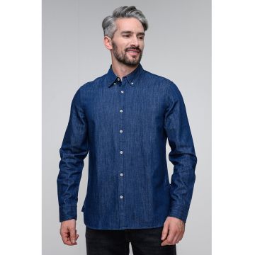 Camasa regular fit din bumbac Cullman - Albastru melange