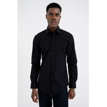 Camasa slim fit cu guler clasic - Negru