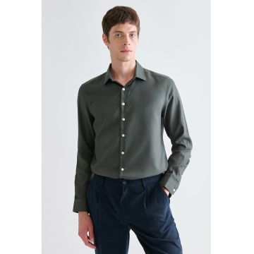 Camasa slim fit cu model uni - Grej