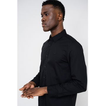 Camasa slim fit de bumbac Canton - Negru