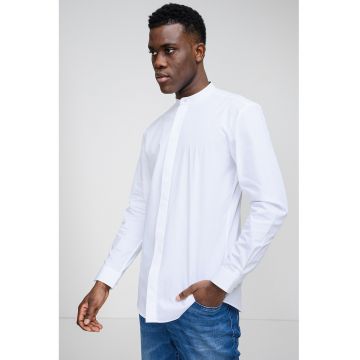 Camasa slim fit din bumbac Kaleb - Alb