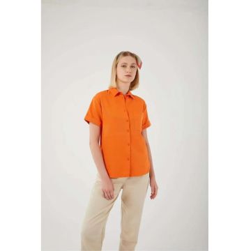 Camasa  Slim Fit - Portocaliu Aprins - Textil