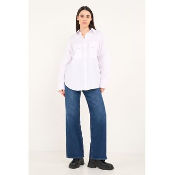 Camasa supradimensionata din bumbac - Alb optic