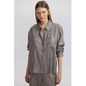 Camasa uni cu buzunar pe piept - Gri