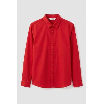 Camasa uni de bumbac - Rosu vermillion