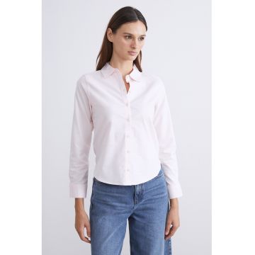 Camasa uni de bumbac - Roz pal