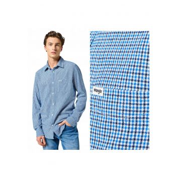 Camasa Barbati -  1PKT Shirt Light - Regular Fit - Design Clasic - Maneci Lungi - Cu Guler - Cu Nasturi - Bumbac - L INTL - Albastru