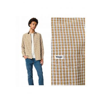 Camasa Barbati -  1PKT Shirt - Regular Fit - Design Clasic - Maneci Lungi - Cu Guler - Cu Nasturi - Bumbac - Galben - Galben