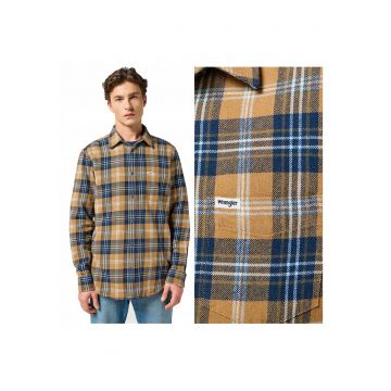 Camasa Barbati -  1PKT Shirt - Regular Fit - Design Clasic - Maneci Lungi - Cu Guler - Cu Nasturi - Bumbac - Galben