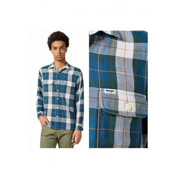 Camasa Barbati -  2PKT Shirt - Regular Fit - Design Clasic - Maneci Lungi - Cu Guler - Cu Nasturi - Bumbac - S INTL - Multicolor