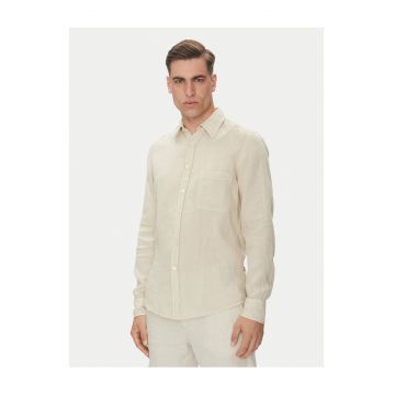 Camasa barbati  bej - bumbac cu maneca lunga