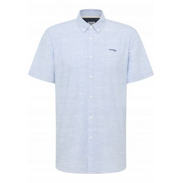 Camasa Barbati -  Berkeley - Regular Fit - Design Clasic - Maneci Scurti - Cu Guler - Cu Nasturi - Bumbac - M INTL - Albastru