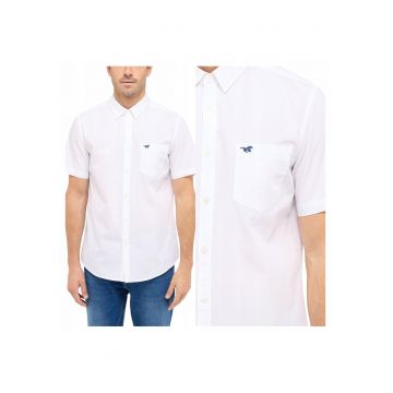 Camasa Barbati -  Gilroy - Regular Fit - Design Clasic - Maneci Scurti - Cu Guler - Cu Nasturi - Bumbac - M INTL - Alb