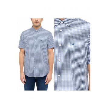 Camasa Barbati -  Gilroy - Regular Fit - Design Clasic - Maneci Scurti - Cu Guler - Cu Nasturi - Bumbac - M INTL - Albastru