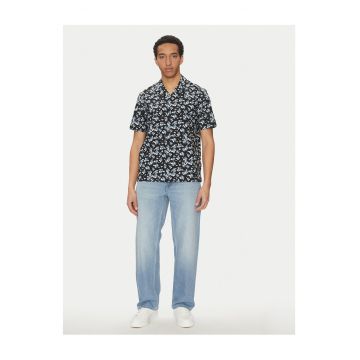 Camasa barbati  negru si albastru - bumbac