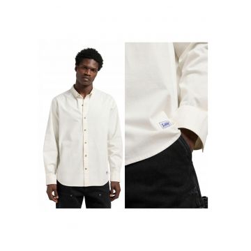 Camasa Barbati -  No Pocket Button Down - Regular Fit - Design Clasic - Maneci Lungi - Cu Guler - Cu Nasturi - Bumbac - S INTL - Alb