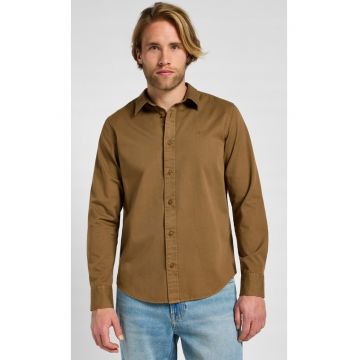 Camasa barbati -  Patch - bumbac - maro - maneca scurta - regular fit - 02 Brown