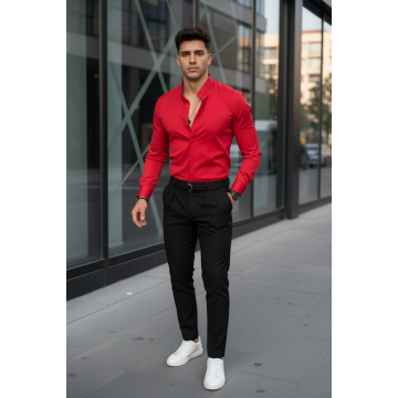 Camasa barbati slim fit rosie B8411