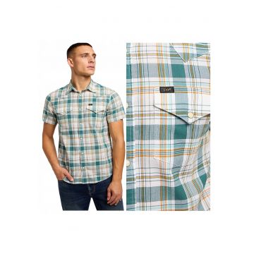 Camasa Barbati -  SS Western Shirt - Regular Fit - Design Clasic - Maneci Scurti - Cu Guler - Cu Nasturi - Bumbac - S INTL - Multicolor