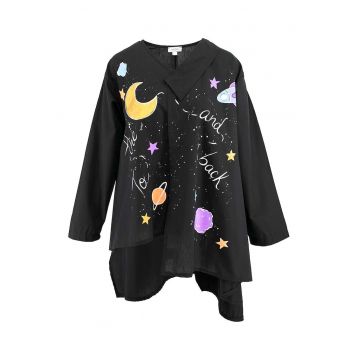 Camasa cu croiala asimetrica - pictata manual Atlas