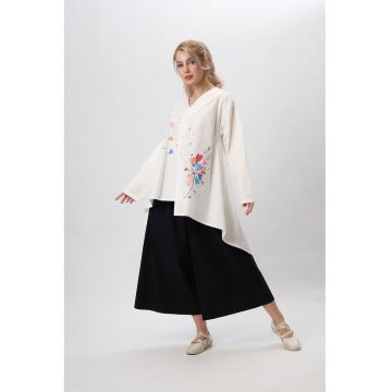 Camasa cu croiala asimetrica - pictata manual Juni