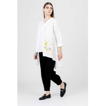 Camasa cu croiala asimetrica - pictata manual Petite