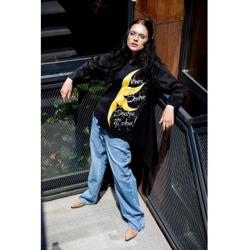 Camasa cu croiala asimetrica - pictata manual Sole