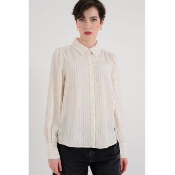 Camasa cu maneci lungi si dungi - Negru/Bej