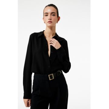 Camasa cu maneci lungi si guler clasic - Negru