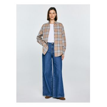 Camasa cu model in carouri si buzunar aplicat pe piept Notina