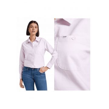 Camasa Dama -  All Purpose Shirt - Regular Fit - Design Clasic - Maneci Lungi - Cu Guler - Cu Nasturi - Bumbac - Roz - Roz