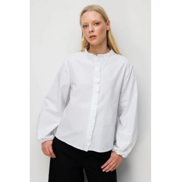 Camasa dama -  camasa cu nasturi si guler - alb - textil