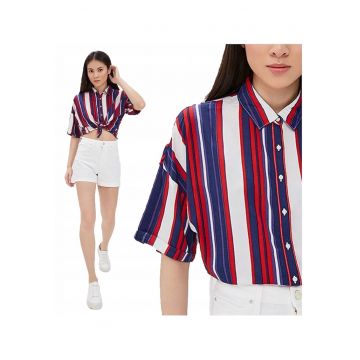 Camasa Dama -  Camasa Scurta - Croi: Regular Fit - Inchidere: Nasturi - Compozitie Material: 100% Vascoza - XS - Alb - 1 Bucata