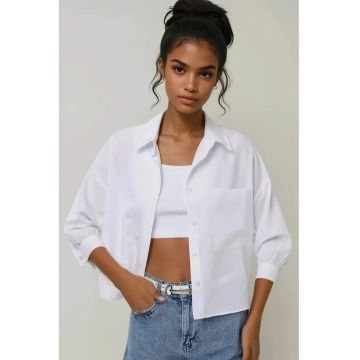 Camasa dama -  in/poliester - alb