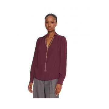 Camasa dama -  poliester - bordeaux -