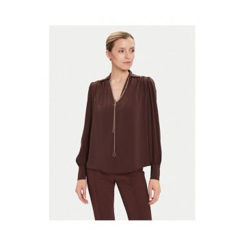 Camasa dama -  poliester - maro -