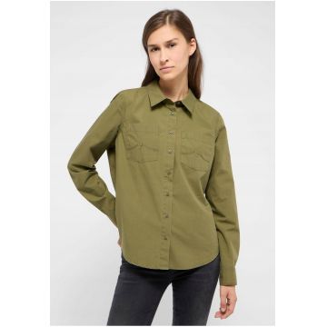 Camasa Dama -  Style Killeen - Regular Fit - Design Clasic - Maneci Lungi - Cu Guler - Cu Nasturi - Bumbac - Verde - Verde