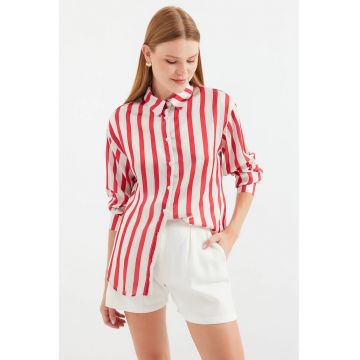 Camasa dama -  Textil - Alb/Rosu