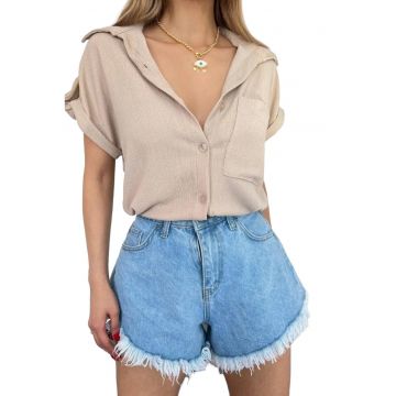 Camasa dama  textil - bej natural