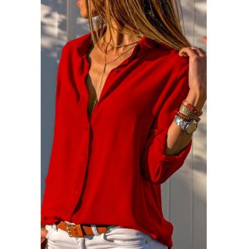 Camasa dama  textil - rosu