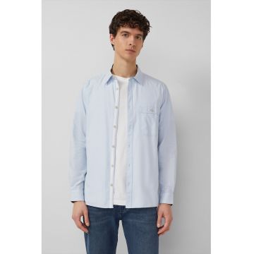 Camasa de bumbac cu buzunar pe piept - Albastru pastel