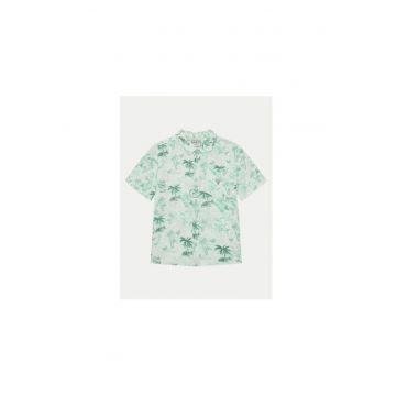 Camasa din amestec de in cu maneci scurte