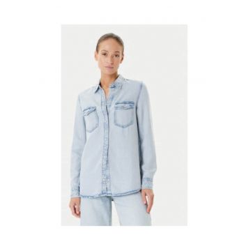 Camasa din lyocell cu aspect din denim